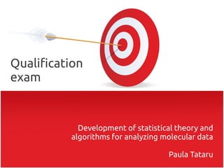 Development of statistical theory and
algorithms for analyzing molecular data
Paula Tataru
Qualification
exam
 