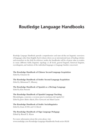 The Routledge Handbook Of Sign Language Pedagogy Russell Scott Rosen | PDF