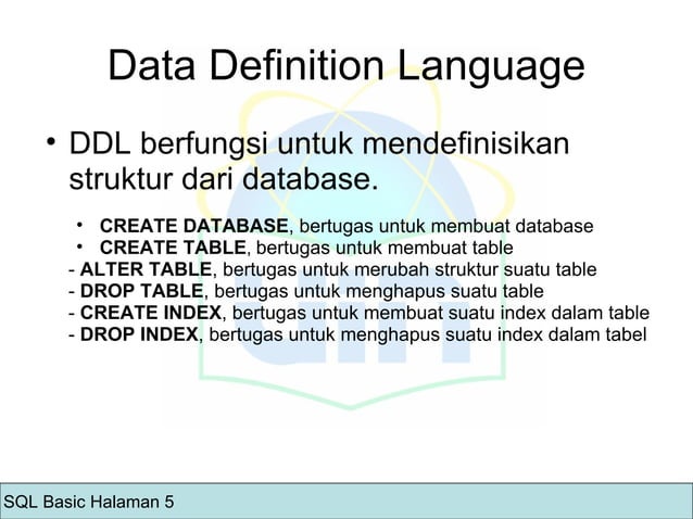 Pertemuan 5 - SQL Basic | PPT