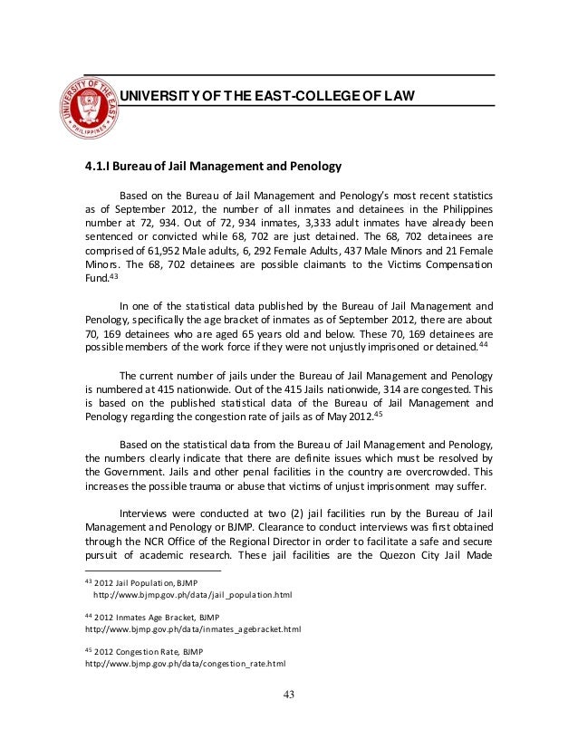 Thesis on rehabilitation programs for inmates in the philippines picture