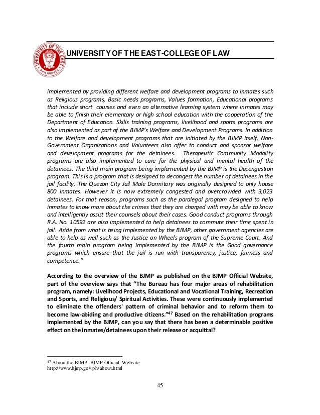 Rehabilitation programs for pdl in bjmp and bucor picture