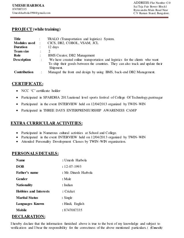 company resume