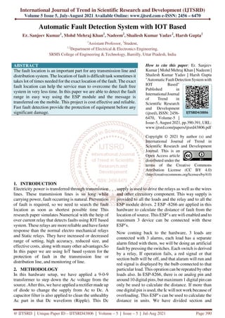 Automatic Fault Detection System with IOT Based | PDF