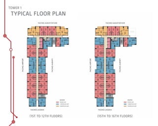 Typical Floor Plan
TOWER 1
(1st to 12th floors) (15th to 16th floors)
view deck
at 14th flr
 