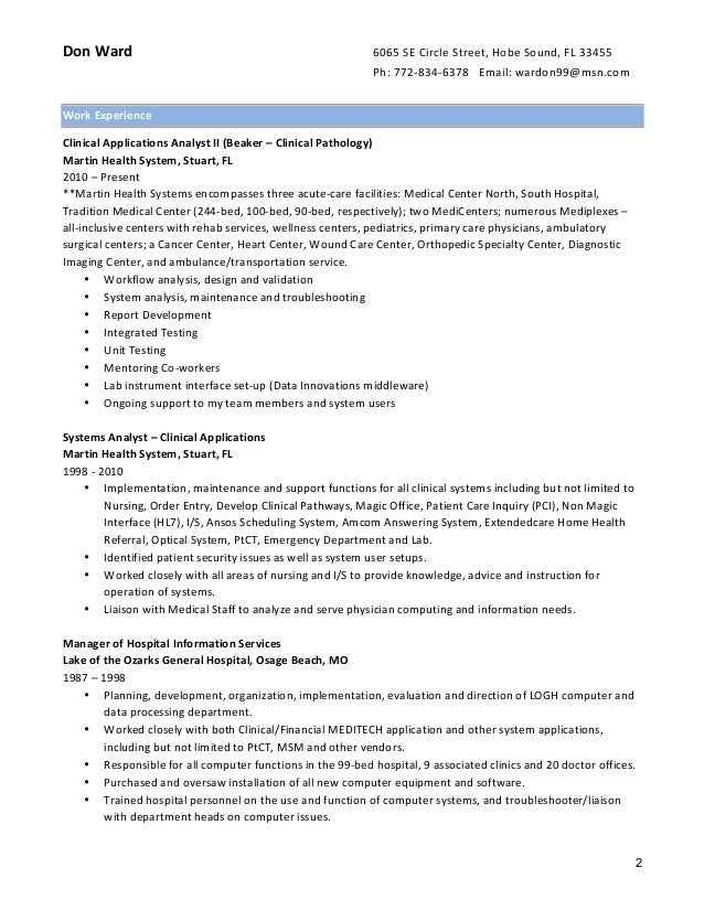 Don Ward Beaker Resume