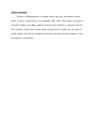 thesis business plan thesis business plan