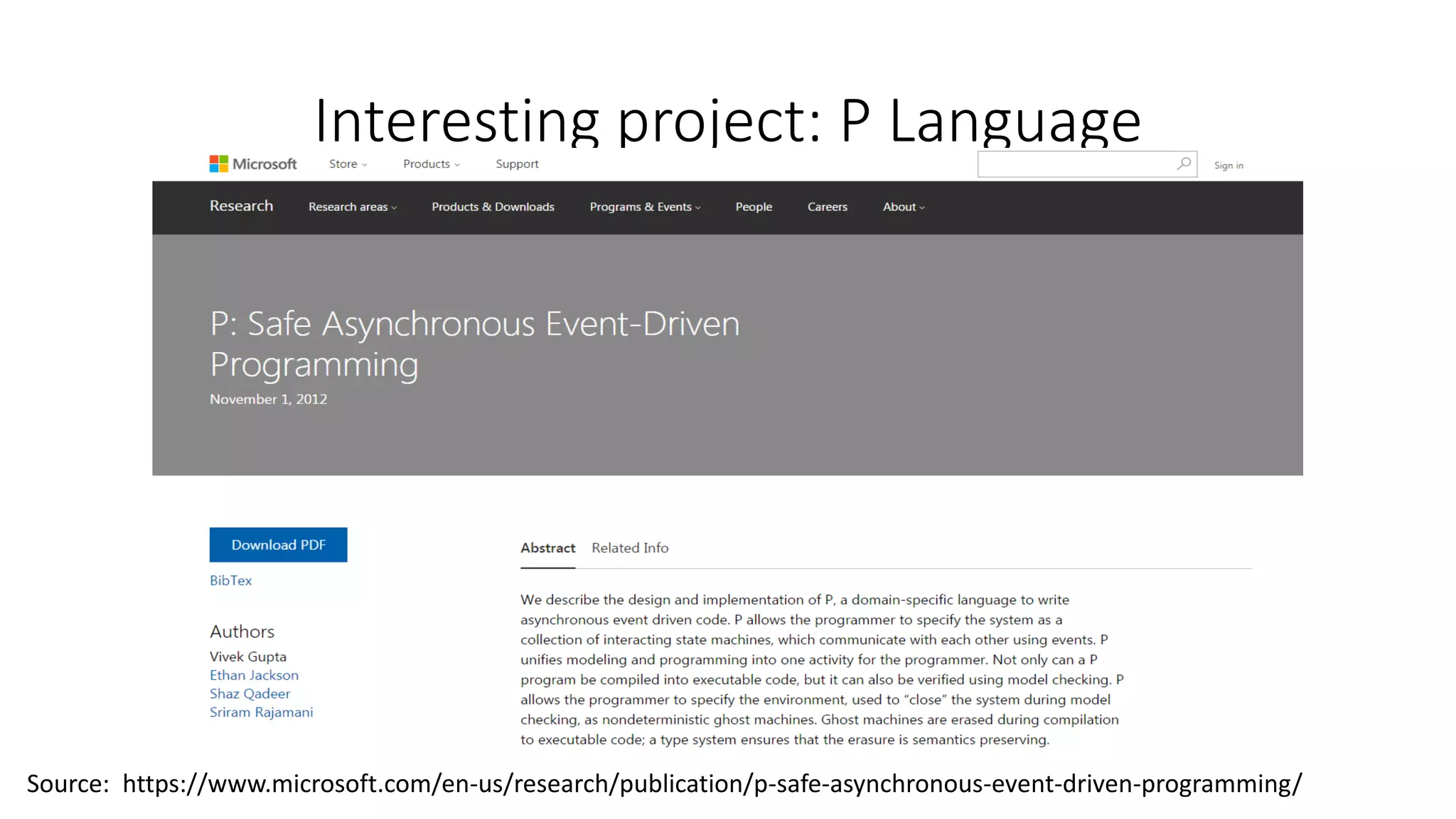 Interesting project: P Language
Source: https://www.microsoft.com/en-us/research/publication/p-safe-asynchronous-event-driven-programming/
 