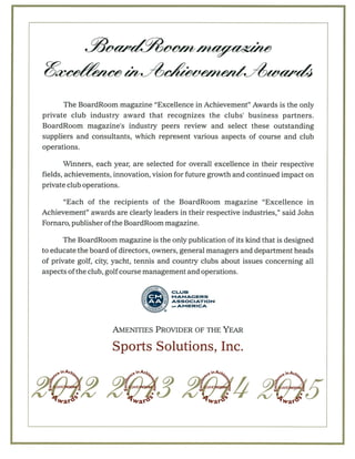 Boardroom Award Amenities Provider