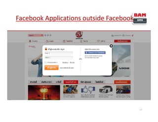 17
Facebook Applications outside Facebook
 