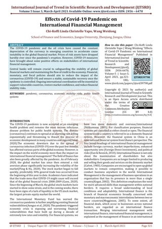 Effects of Covid 19 Pandemic on International Financial Management | PDF
