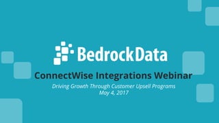 ConnectWise Integrations Webinar
Driving Growth Through Customer Upsell Programs
May 4, 2017
 