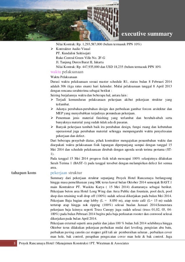 Executive Summary Rancamaya Hotel