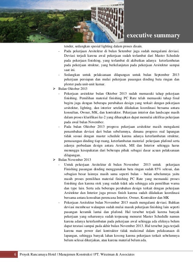 Executive Summary Rancamaya Hotel