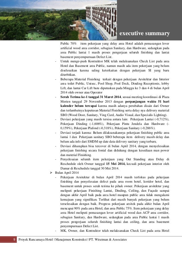 Contoh Executive Summary Hotel - Contoh Alkali Contoh Executive Summary Hotel - Contoh Alkali