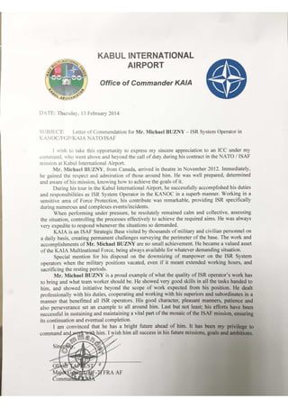 Reference Letter From BGen French Airforce