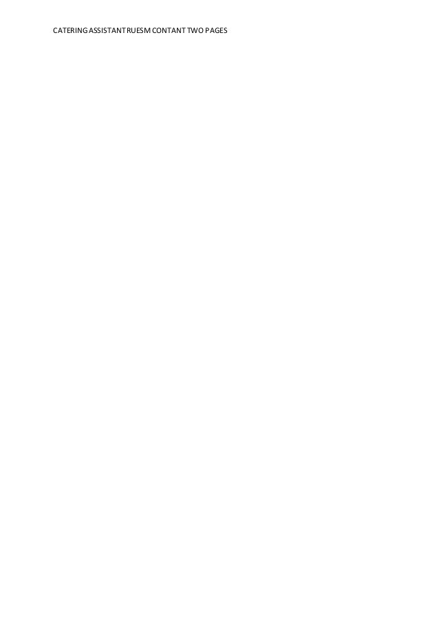 catering assistant cv