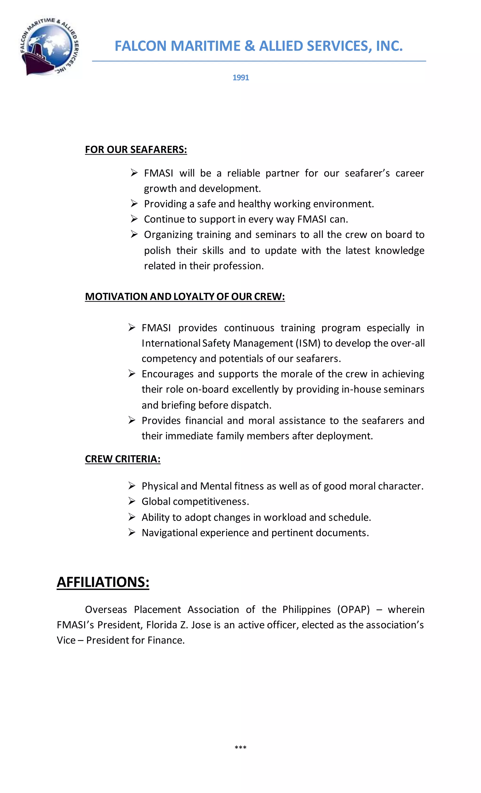 Falcon Maritime Profile | DOCX