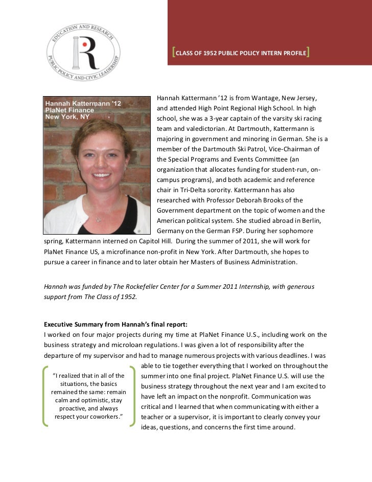 internship profile