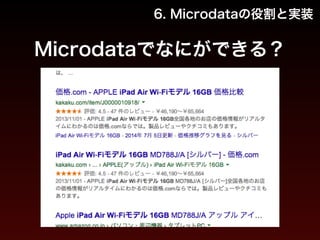 6. Microdataの役割と実装 
Microdataでなにができる？ 
 