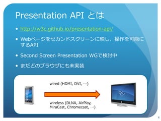 Presentation API について 
7 
 