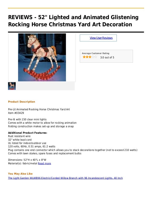 reviews 52 lighted and animated glisteningrocking horse christmas yard art decorationviewuserreviewsaverage customer - Christmas Horse Yard Decorations reviews 52 lighted and animated glisteningrocking horse christmas yard art decorationviewuserreviewsaverage customer - Christmas Horse Yard Decorations