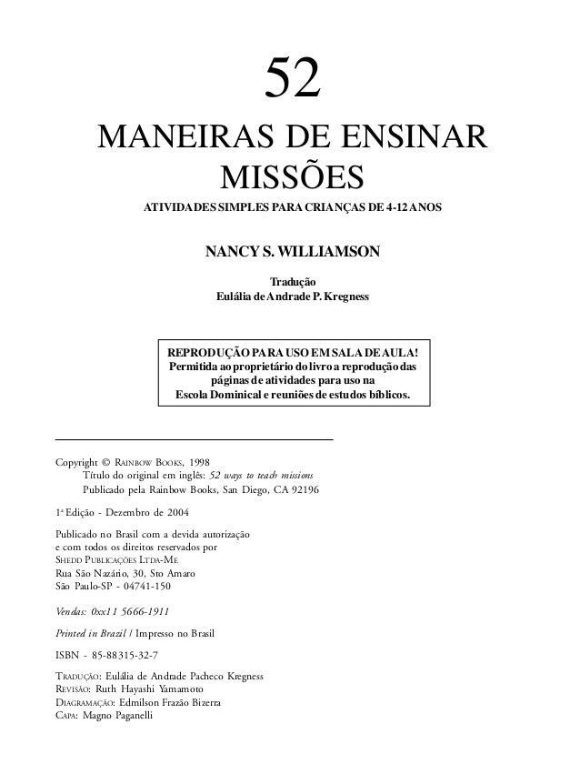 52          MANEIRAS DE ENSINAR                MISSÕES                     ATIVIDADES SIMPLES PARA CRIANÇAS DE 4-12 ANOS  ...