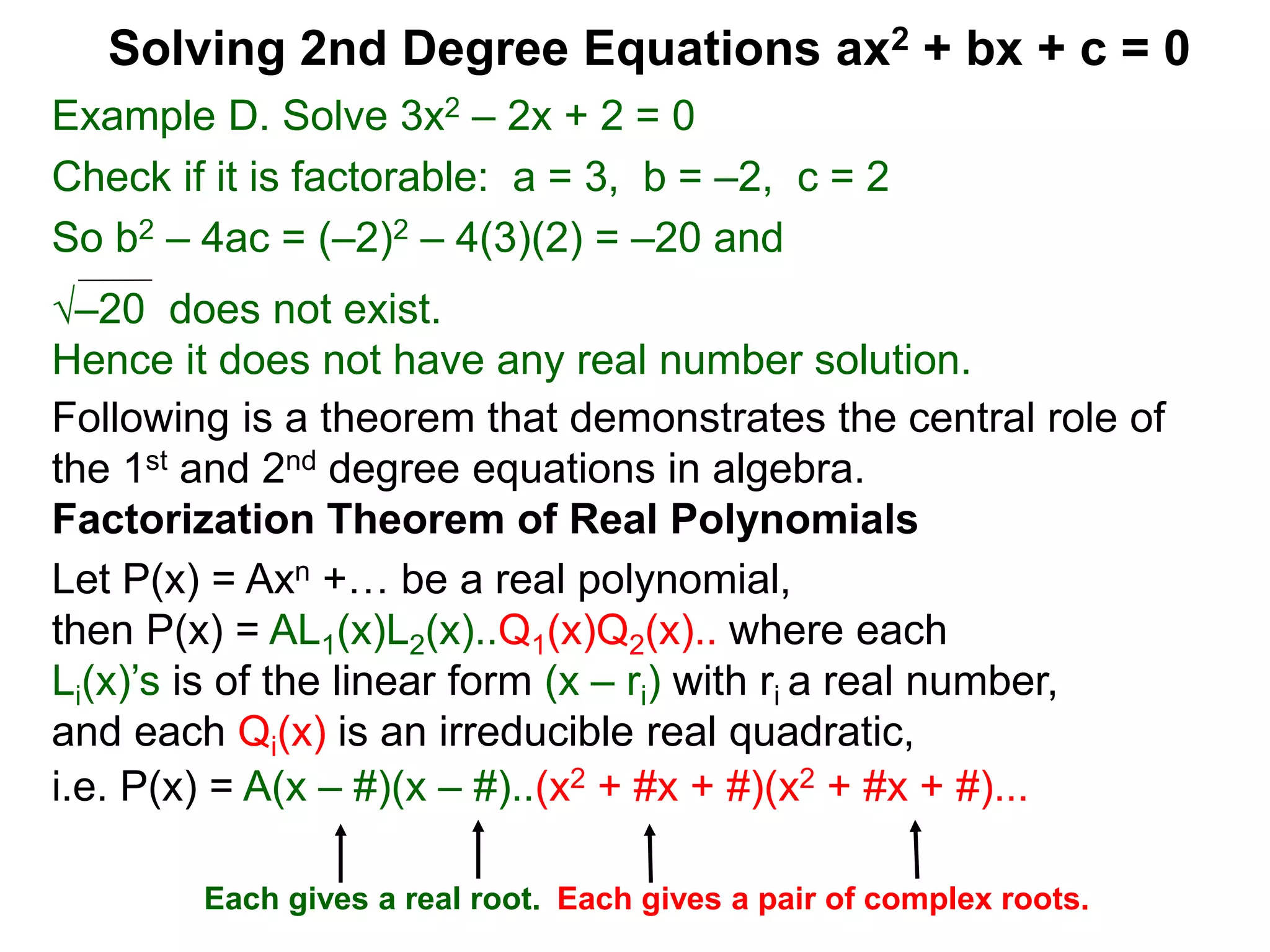 5 2nd degree equations and the quadratic formula | PPTX