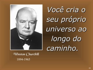 44 
VVooccêê ccrriiaa oo 
sseeuu pprróópprriioo 
uunniivveerrssoo aaoo 
lloonnggoo ddoo 
ccaammiinnhhoo.. 
Winston Churchill 
1894-1965 
 