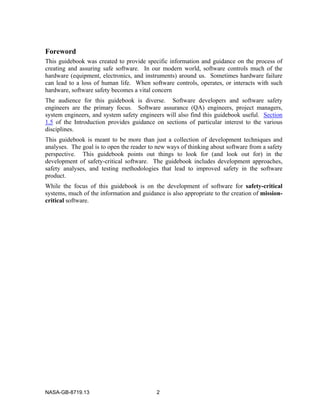 NASA Software Safety Guidebook | PDF