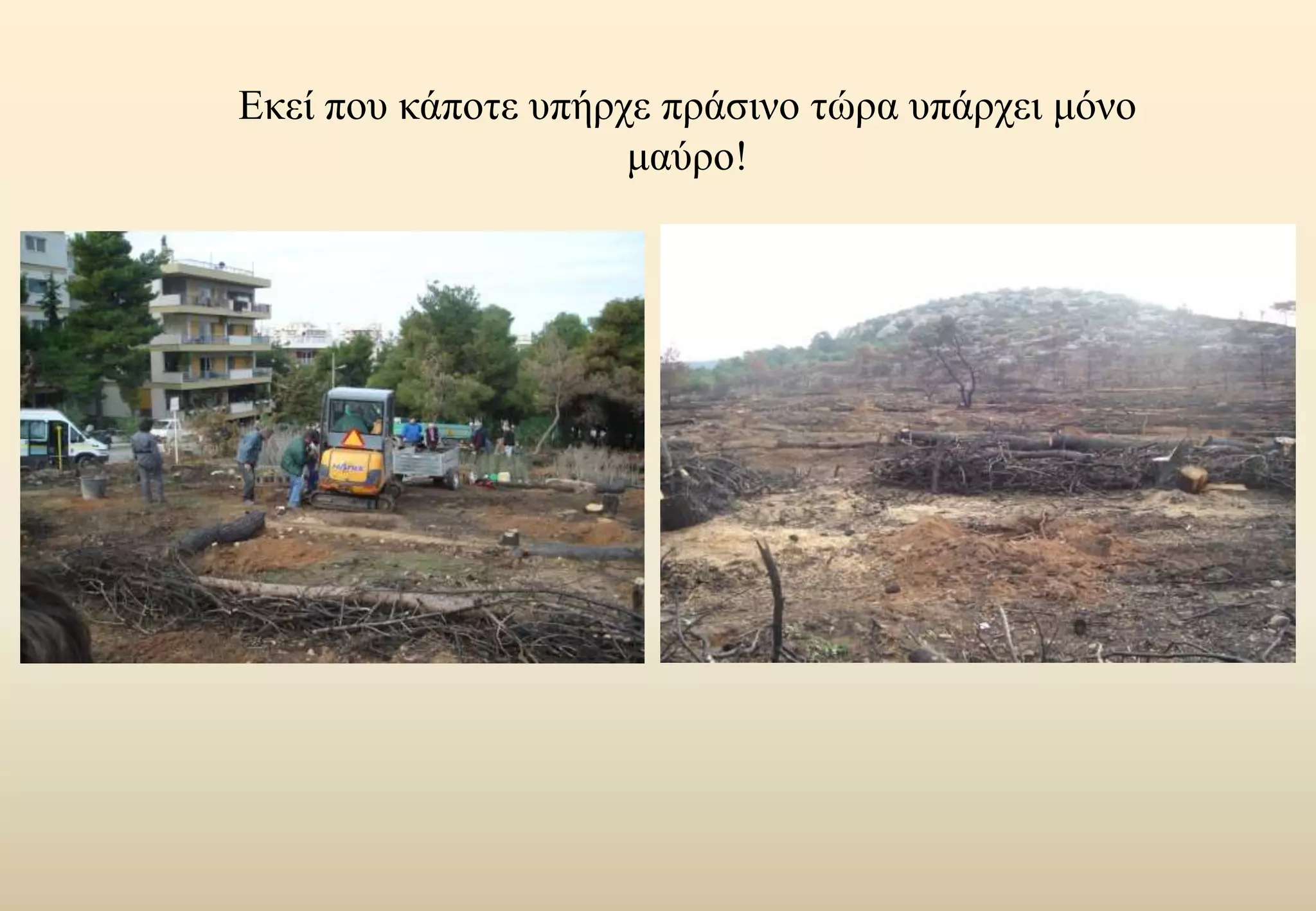 Εκεί που κάποτε υπήρχε πράσινο τώρα υπάρχει μόνο μαύρο!