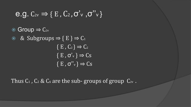 group thoery and character table | PPTX