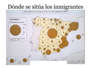 Dónde se sitúa los inmigrantes
 