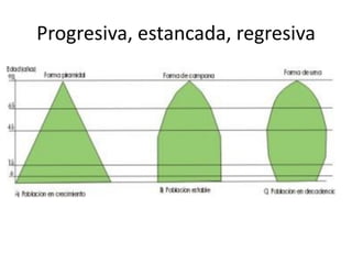 Progresiva, estancada, regresiva
 