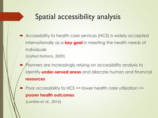 Assessing spatial accessibility to primary health care services in the ...