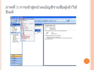ภาพที่  3  การเข้าสู่หน้าลงบัญชีรายชื่อผู้เข้าใช้อีเมล์ 