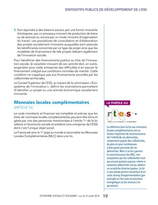Ess Forme Loi ESS : un livret actualisé pour tout comprendre ! | PDF
