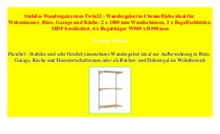 Stabiles Wandregalsystem Twin32 - Wandregalset in Chrom/Eiche ideal