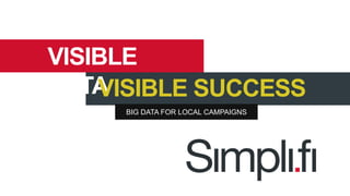 VISIBLE
DATAVISIBLE SUCCESS
BIG DATA FOR LOCAL CAMPAIGNS
 