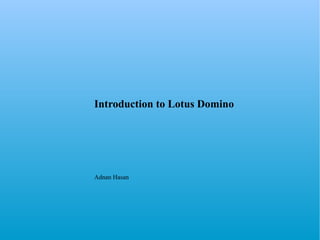 Introduction to Lotus Domino
Adnan Hasan
 