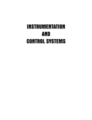 Instrumentation And Control Systems Reddy | PDF