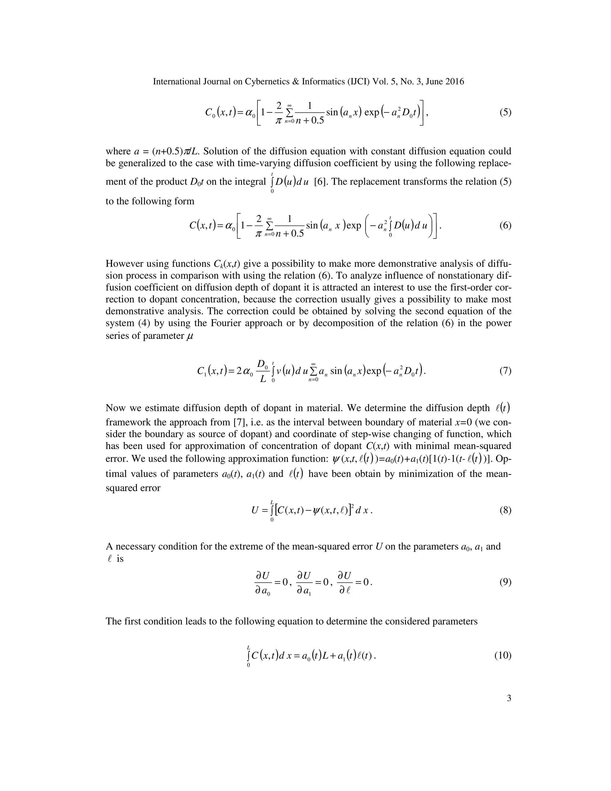 Controlling of Depth of Dopant Diffusion Layer in a Material by Time ...