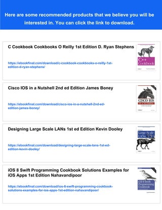 Cisco IOS Cookbook 2nd Edition Cookbooks O Reilly Kevin Dooley | PDF