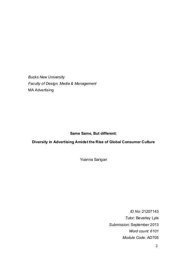 Diversity thesis definition example