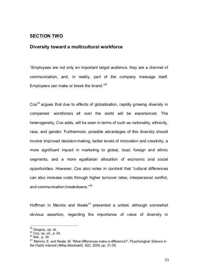 Diversity thesis