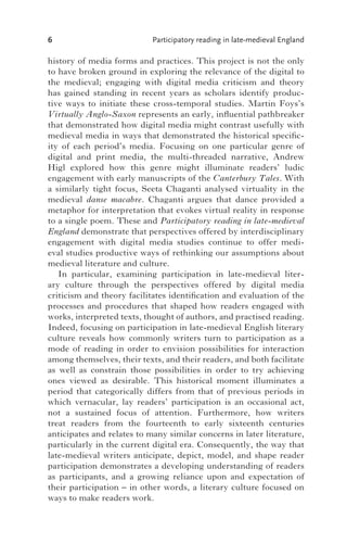 Reader Participation Participatory Reading In Latemedieval England Heather Blatt | PDF