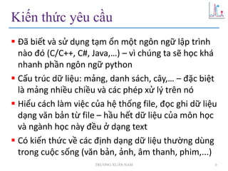 BÀI GIẢNG NHẬP MÔN LẬP TRÌNH KHOA HỌC DỮ LIỆU | PDF