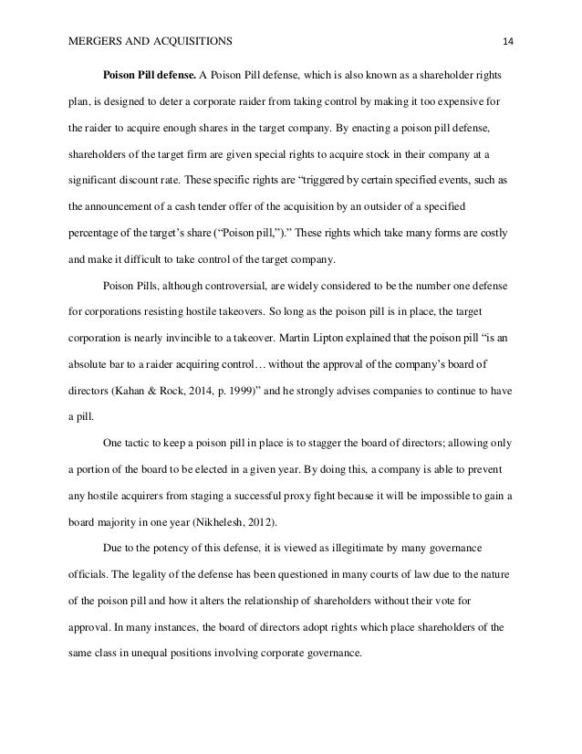 Master thesis mergers and acquisitions
