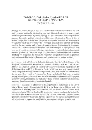 Math Genomics Topological Data Analysis For Genomics And Evolution Topology In ...
