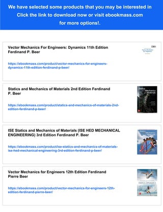Mecánica vectorial para ingenieros: estática 11th Edition Ferdinand P ...