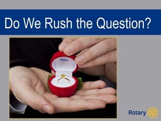 Do We Rush the Question? 
 